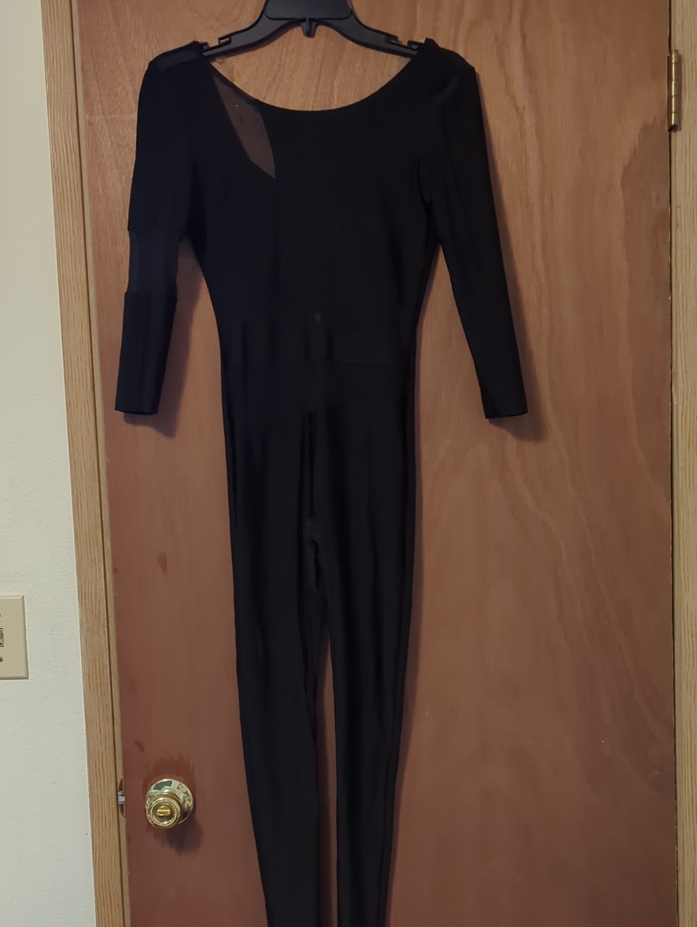 Women's Black Long-Sleeve Fitted Jumpsuit